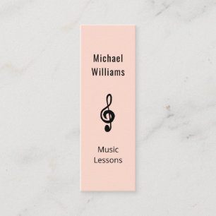 Carte De Visite Mini Musique Enseignant QR code Treble Clef Rose Gold