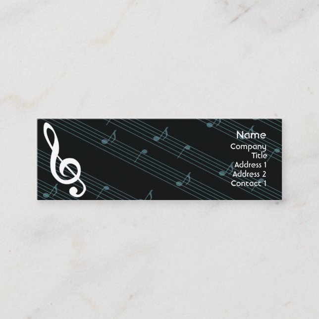 Carte De Visite Mini Musique - maigre (Devant)