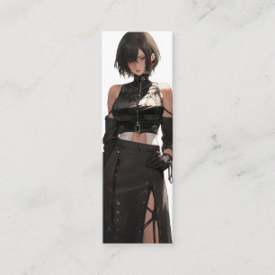 Carte De Visite Mini Mystérieux Anime Girl Cuir