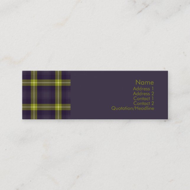 Carte De Visite Mini No. 0020 de tartan (Devant)