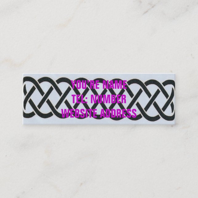 Carte De Visite Mini Noir céleste sur blanc (Devant)