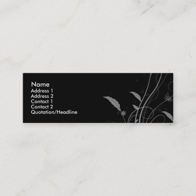 Carte De Visite Mini Noir et argent (Devant)