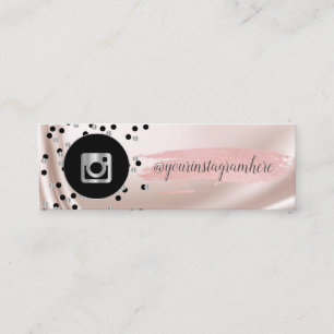 Carte De Visite Mini Noir Moderne,Points,Instagram Argent,Coup de Pince