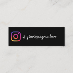 Carte De Visite Mini Noir suivez-moi sur Instagram