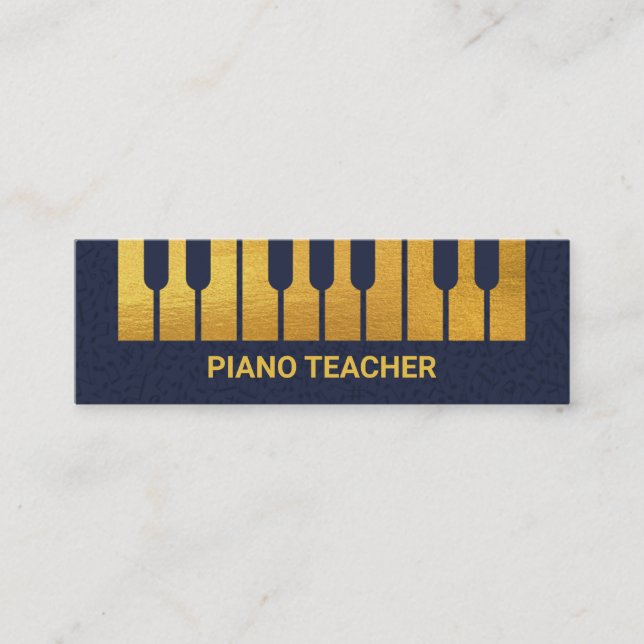 Carte De Visite Mini Notes musicales flottantes sur les clés de piano c (Devant)