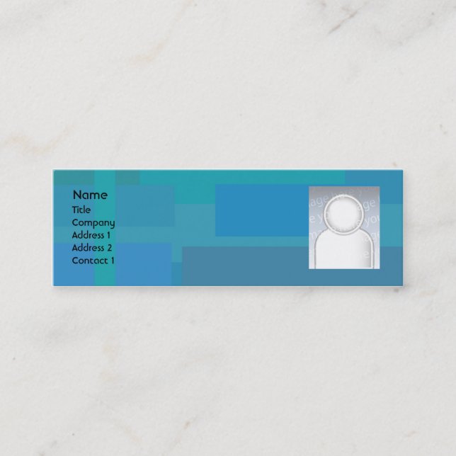 Carte De Visite Mini Nuances bleues - maigres (Devant)