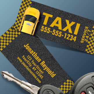 Carte De Visite Mini Numéro de téléphone de taxi grand jaune Service 24
