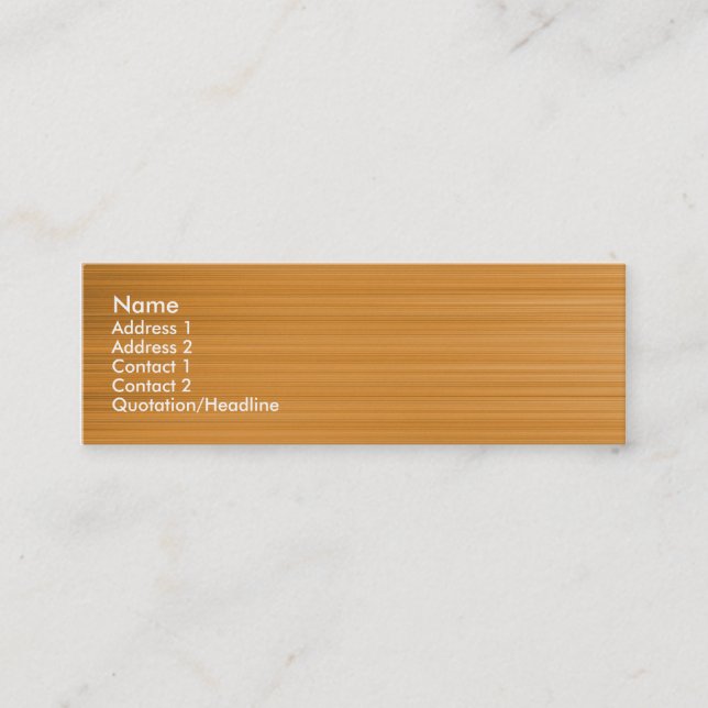 Carte De Visite Mini Ocre brossé (Devant)
