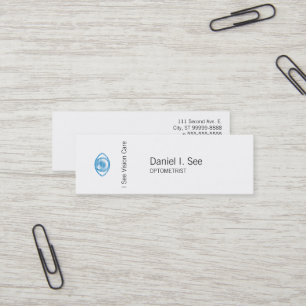 Carte De Visite Mini Oeil-Escroquerie bleue de style d'impression