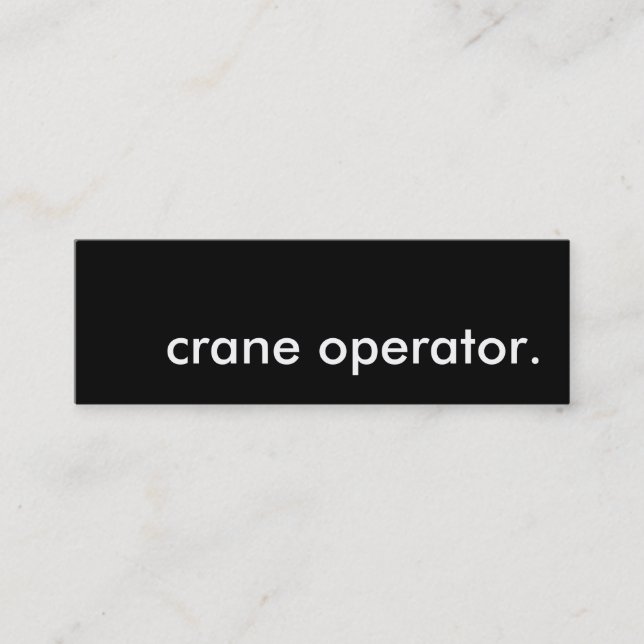 Carte De Visite Mini opérateur de grue. (Devant)
