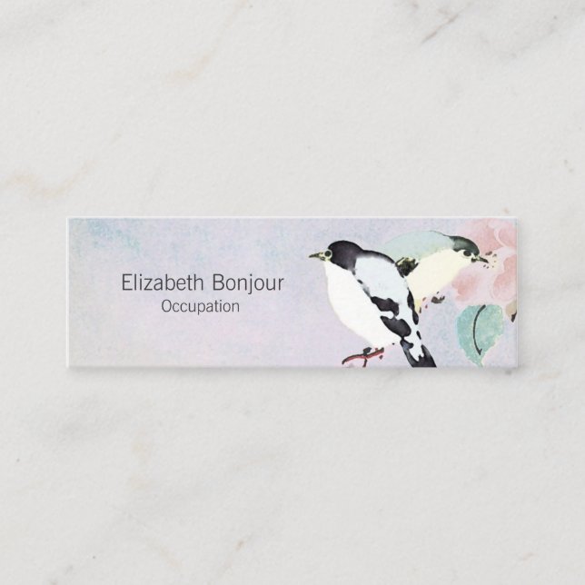 Carte De Visite Mini OPTIONS PAPIER/TAILLE/FORME Oiseaux de détente - (Devant)