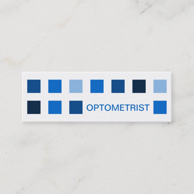 Carte De Visite Mini OPTOMÉTRISTE (carrés modernes) (Devant)