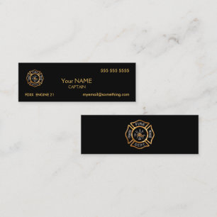 Carte De Visite Mini Or de sapeur-pompier