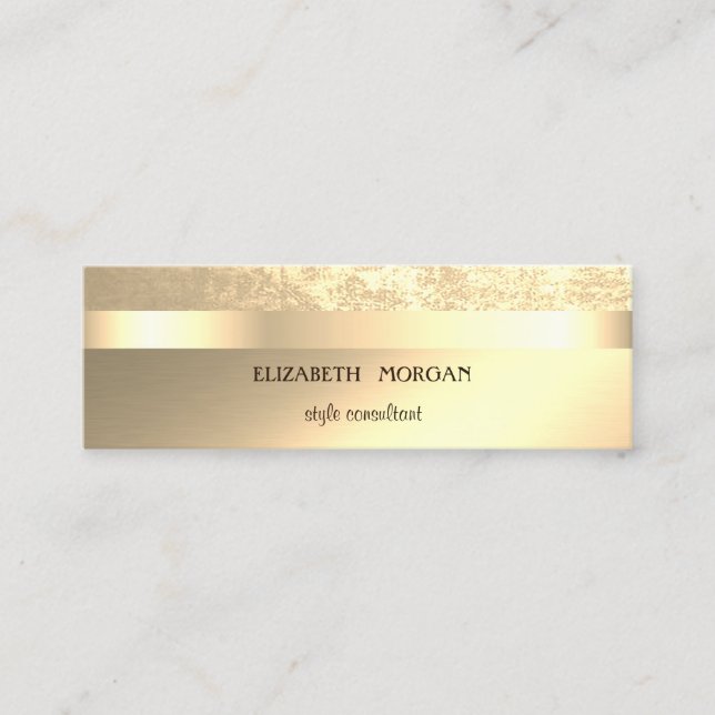 Carte De Visite Mini Or Élégant Professionnel Moderne et Raffiné (Devant)