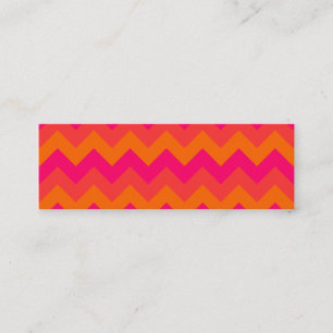 Carte De Visite Mini Orange et rose zigzag