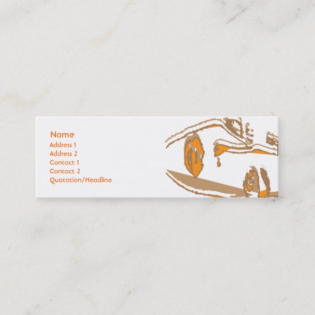 Carte De Visite Mini Orange pensant - maigre (Devant)