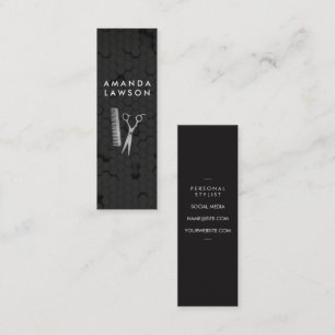 Carte De Visite Mini Outils de salon de cheveux Motif hexagonal