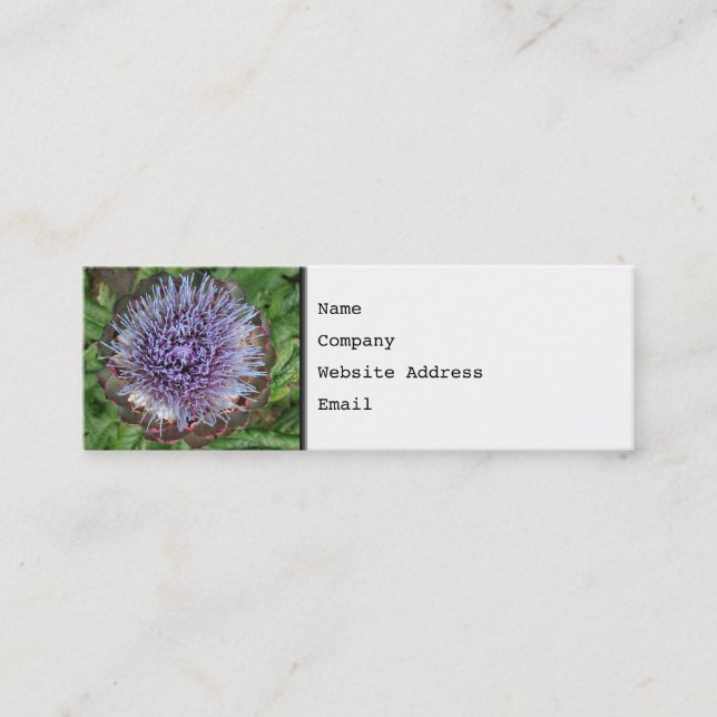 Carte De Visite Mini Ouvrez la fleur d'artichaut. Pourpre (Devant)