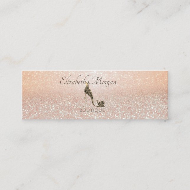 Carte De Visite Mini Paillettes Bokeh de professionnel moderne, talons  (Devant)