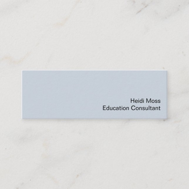 Carte De Visite Mini Pale Blue Minimalist Consultant en éducation (Devant)