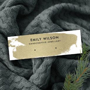 CARTE DE VISITE MINI PALE GOLD FOIL BRUSH STROKE STUD EARRING AFFICHE