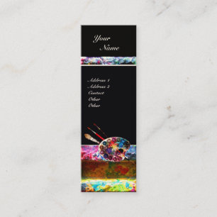 CARTE DE VISITE MINI PALETTE COLORÉE DE COULEUR ARTISTE ET BROUILLES