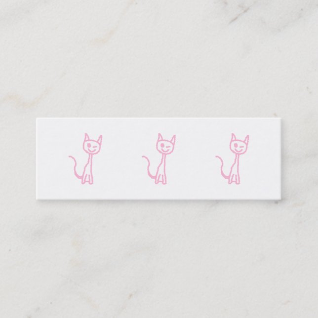 Carte De Visite Mini Pâlissez - le chat rose, clignant de l'oeil (Devant)
