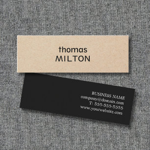 Carte De Visite Mini Papier Kraft Faux et Noir pour un Réseau Moderne É