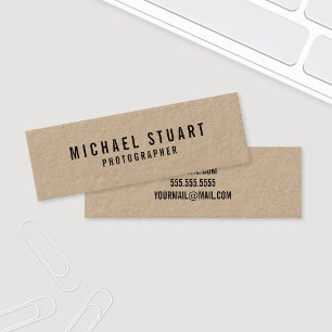 Carte De Visite Mini Papier Kraft Gras Professionnel