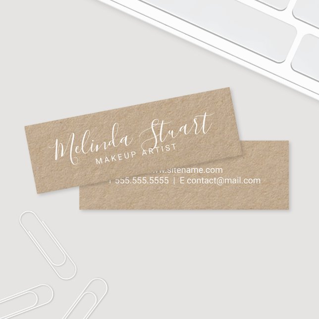 Carte De Visite Mini Papier Kraft pour script moderne professionnel (Créateur téléchargé)