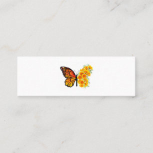 Carte De Visite Mini Papillon à fleurs avec Poppy de Californie jaune