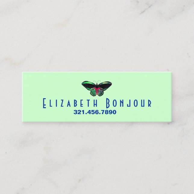 Carte De Visite Mini Papillon - CHANGEZ la COULEUR/ (Devant)