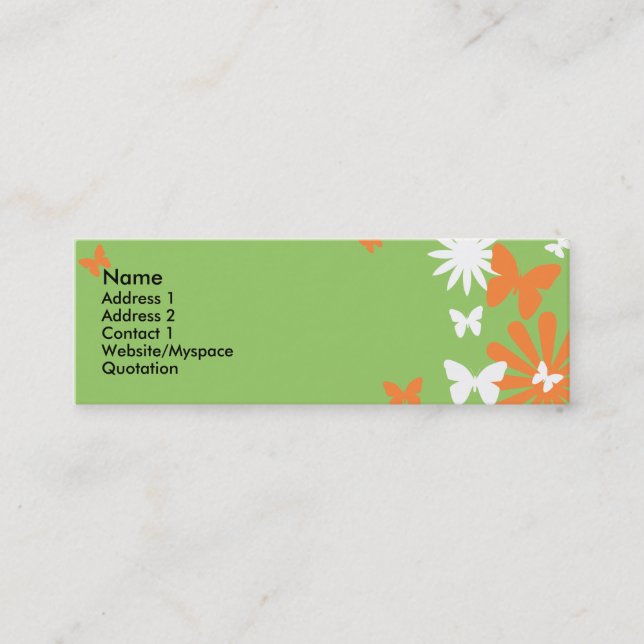 Carte De Visite Mini Papillons et fleurs (Devant)