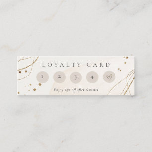 Carte De Visite Mini Parties scintillant Abstraite Gold 5 Punch Loyauté