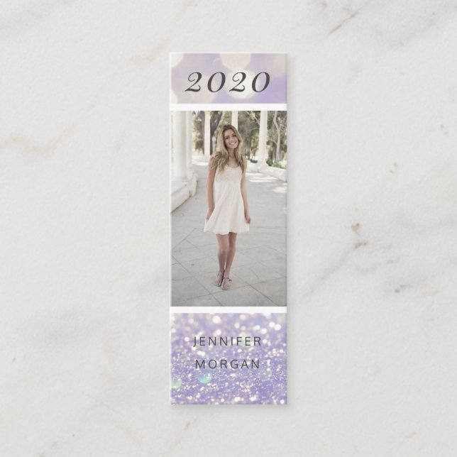 Carte De Visite Mini Parties scintillant de diplôme luxueuse photo de n (Devant)