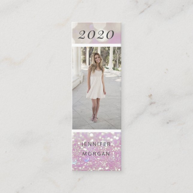 Carte De Visite Mini Parties scintillant de diplôme luxueuse photo de n (Devant)