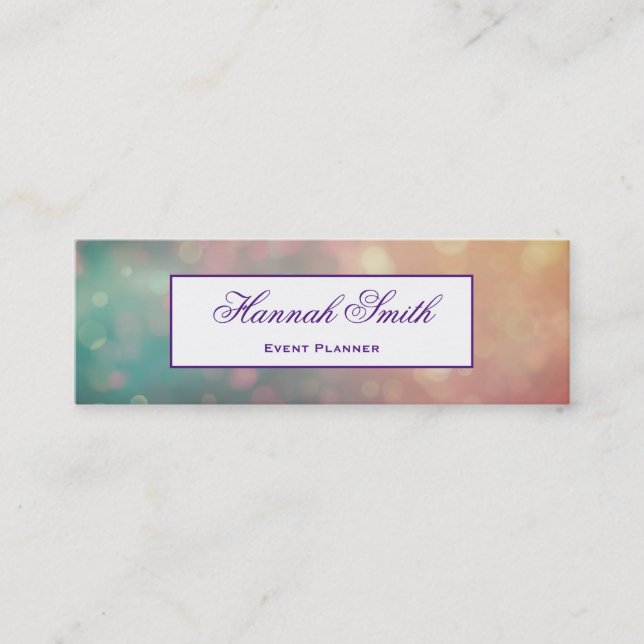 Carte De Visite Mini Parties scintillant de luxe moderne et élégante (Devant)