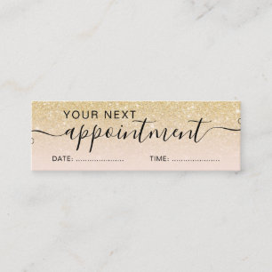 Carte De Visite Mini parties scintillant dorée chic moderne rendez-vou