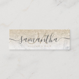 Carte De Visite Mini parties scintillant dorée claire moderne cheveux e