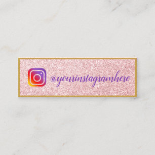 Carte De Visite Mini Parties scintillant rose or violet médias sociaux