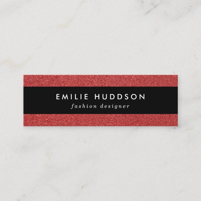 Carte De Visite Mini Parties scintillant rouge, étincelle, Arrière - pl (Devant)