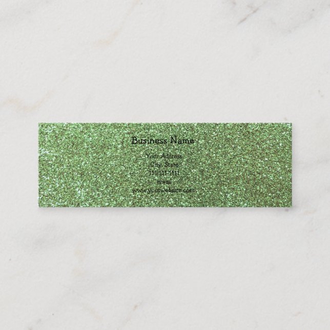 Carte De Visite Mini Parties scintillantes vert clair (Devant)