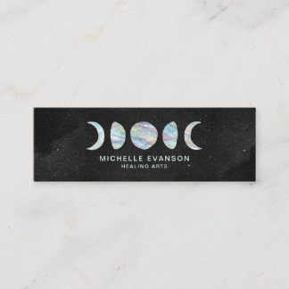 Carte De Visite Mini Pastel Aquarelle Moon Phases Holographique