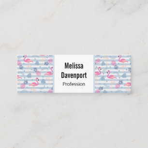Carte De Visite Mini Patters de Whimsical Flamingo et Pineapple