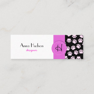 Carte De Visite Mini Pattes de chien, traces, empreintes de pattes -