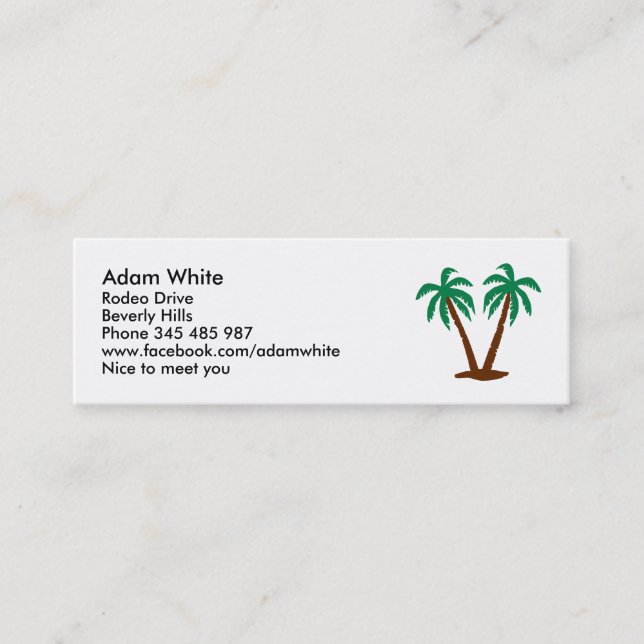 Carte De Visite Mini Paumes (Devant)