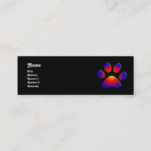 Carte De Visite Mini PAW COLORÉ, noir