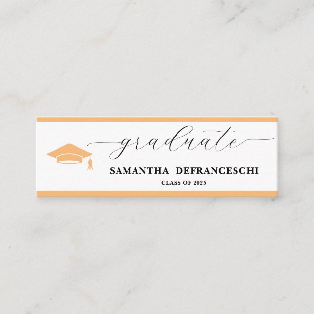 Carte De Visite Mini Peach Graduation  (Devant)