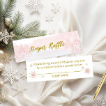 Carte De Visite Mini Père Noël Baby Christmas Baby Diaper Raffle<br><div class="desc">Calligraphie adorable avec des flocons de neige,  invitation à la douche pour bébé sur le thème de l'hiver. Facile à personnaliser avec vos détails. Vérifiez la collection pour rechercher les éléments correspondants comme cartes de boîtier.</div>