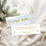 Carte De Visite Mini Père Noël Baby Christmas Baby Diaper Raffle<br><div class="desc">Calligraphie adorable avec des flocons de neige,  invitation à la douche pour bébé sur le thème de l'hiver. Facile à personnaliser avec vos détails. Vérifiez la collection pour rechercher les éléments correspondants comme cartes de boîtier.</div>